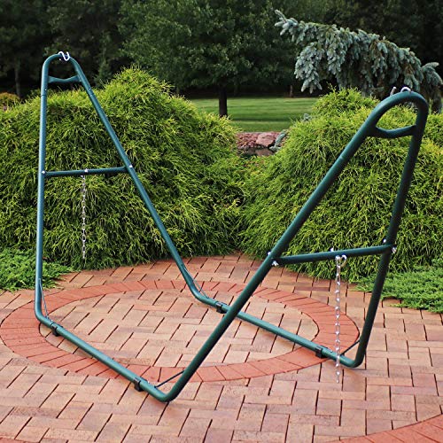 Sunnydaze Decor Universal Double Hammock Stand Only - 550-Pound Capacity - Heavy-Duty Hammock Stand for Outside - Fits 9 to 14 Foot Hammocks - Green