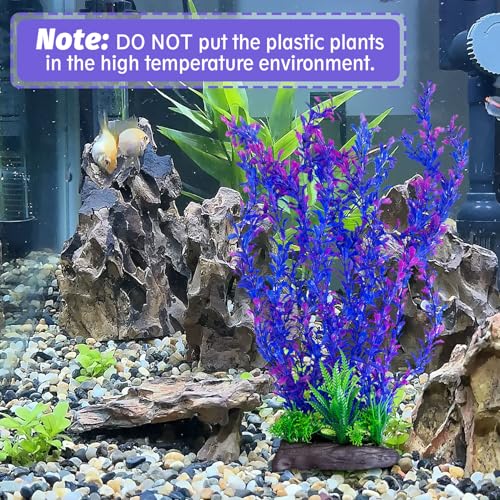 Hamiledyi Aquarium Plastic Plants Aquarium Decor Artificial Fish Tank Plants,Tall Fish Tank Decorations, Extra Large Aquarium Plant 20.4-inch Tall,1PCS - color: D, size: 20.4 in