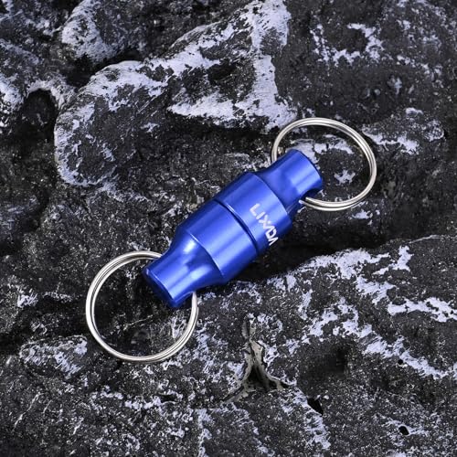 Lixada Magnetic Net Release Holder Fly Fishing Net Retractor Fishing Net Keeper Magnet Clip Landing Net Connector for Fishing Hooks, Lures, Flies, Trout Line - color: Blue, style: 2 Connectors