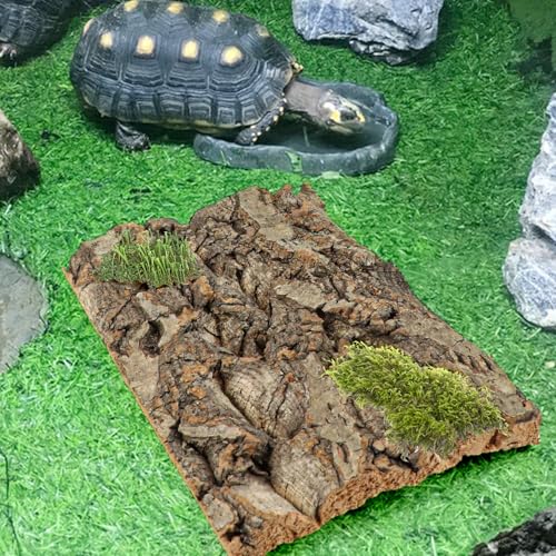 4Pcs Reptile Bark Decor Wood, Natural Cork Bark Tube Decor, Wood Bark Terrarium for Reptiles, Random Shape Random Size