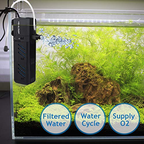 Submersible Aquarium Internal Filter 12W, Adjustable Fish Tank Filter with 320 GPH Water Pump for 50-150 Gallon Fish Tank - size: 32OGPH, 12W