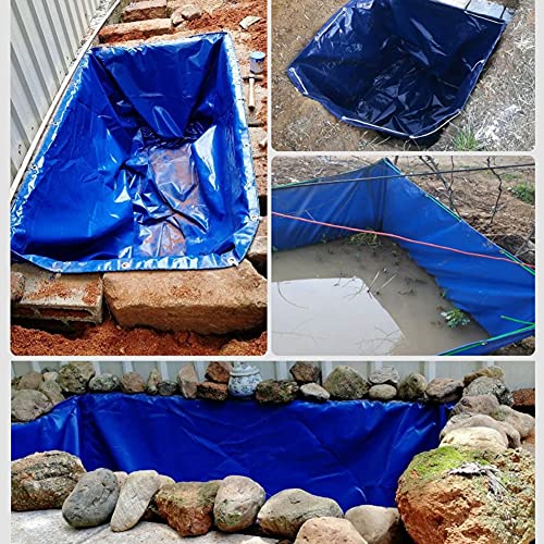 Versatile Aquarium Pool Outdoor Use Durable FoldableTemporary Fish Pond,Portable Folding Fish Pond Liner with Grommets 0.45mm PVC Canvas Temporary Holding Tank Water Container 400gsm Pool fo - size: 2x10x1M