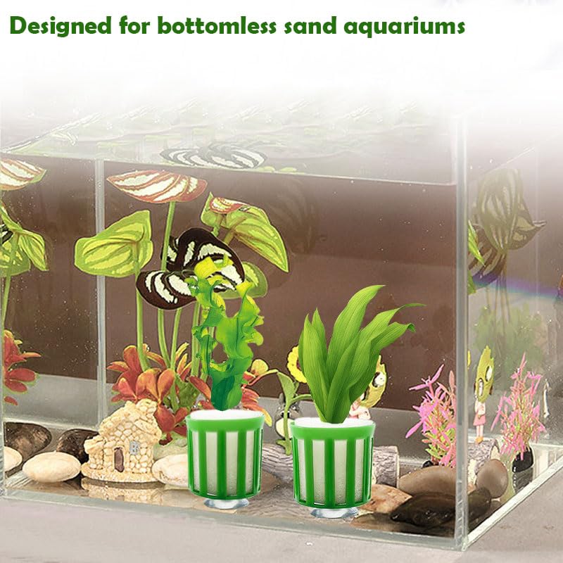 24 Set Anti-Floating Aquarium Plant Rings, Aquatic Plants Fixed Rings with Suction, Aquarium Landscape Plastic Plant Fixing Aquarium Plant Weights Pot Fish Tank Accessories