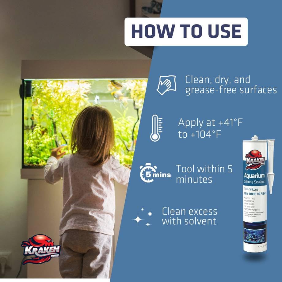 Kraken Bond Habitat Set Black Spray Waterfall Foam Sealant Straw Use 2x12 oz & Aquarium Silicone Sealant 2x10.1 fl oz – Vivarium, Terrarium, Fountain & Aquascape Background, Caulking Gun Not Included