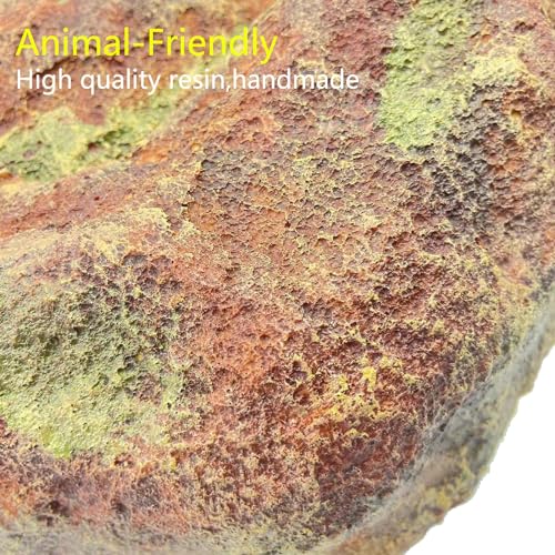 Extra Large Reptile Hide Resin Snake Hideout for Ball Pythons Amphibians Hides and Caves Simulation Rock Reptile Habitat Hidden for Habitat Lizard Leopard Gecko Bearded Dragon