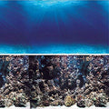 Vepotek Aquarium Background Deep Seabed/Coral Rock Double sides (Deep Seabed/Coral Rock, 24WX24H)