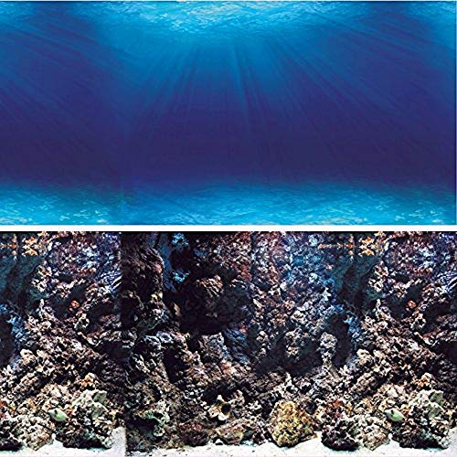 Vepotek Aquarium Background Deep Seabed/Coral Rock Double sides (Deep Seabed/Coral Rock, 24WX24H)