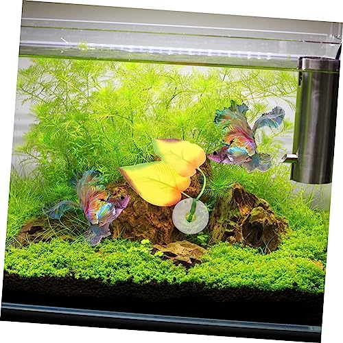 KESYOO Decorative Betta Fish Leaf Hammock Multi-Functional Pad for Comfortable Resting Spawning Aquarium Easy to Install Cup Leaf Ornament for Betta Tank Adornments