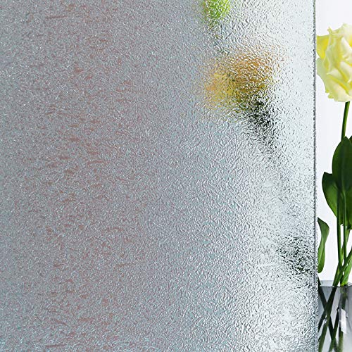 Privacy Window Film Decorative Water Glass Sliding Door Tint Static Cling Etched Crystal Cover No Glue Removable Anti UV Heat Control Decal Contact Paper for Home Office,17.5x78.7in. - color: Crystal, size: 17.5''x78.7''