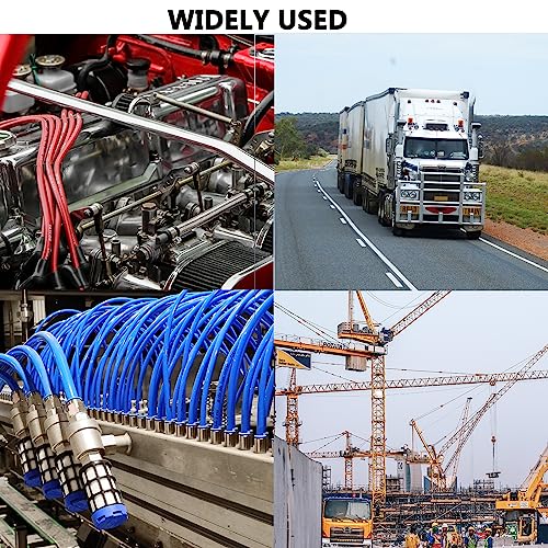 3/8" Tube OD Push-to-Connect Pneumatic Fittings Set - DOT Air Brake Line Fittings, 5pcs Air Hose Quick Connect Fittings