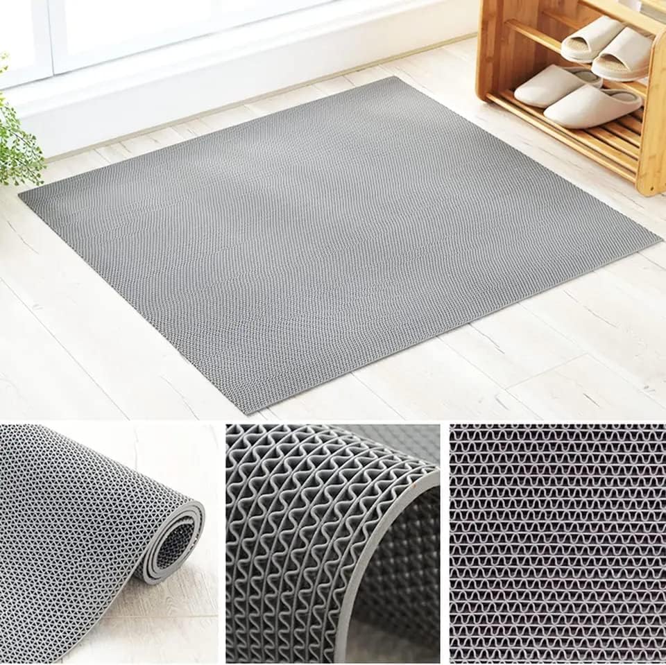 PVC Drainage Floor Mat 3X10 FT Non-Slip Commercial Wet Area Mat for Outdoor and Indoor Restaurant Kitchen Bar Swimming Pool Splash Matting Water Drain Flooring Mat,Grey - size: 3X10FT