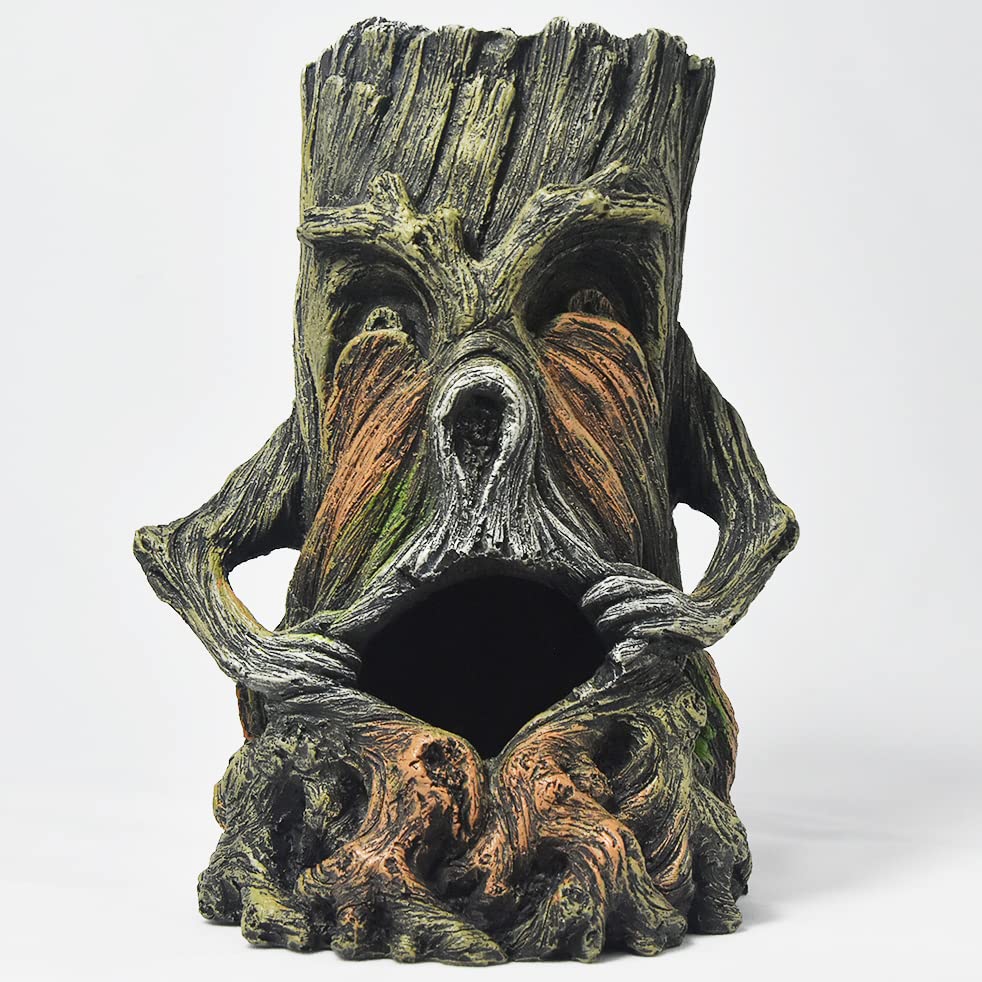 Fish Tank Decorations-Hollow Tree Trunk Aquarium Decorations Disney Aquarium Decorations for Betta Hideout Caves Large Aquarium Décor Thematic Ornaments - color: Stump a