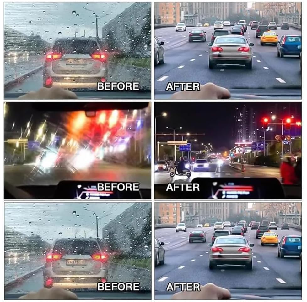 3PCS Car Window Oil Film Cleaning Brush, 2026 Upgrade 2.0 Clear View Glass Cleaner, Auto Glass Oil Film Remover, Anti-Rain & Anti-Fog Protection for Safe Driving, Complete Kit with Brush & Towel - color: 3pc