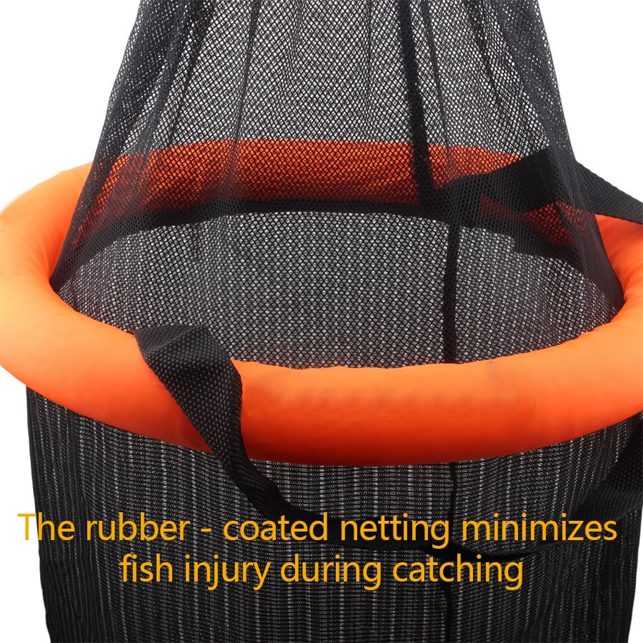 Floating Fish Basket for Live Caught, Foldable Fishing Holder Minnow Bucket Portable Collapsible Fishing Net Storage Cage for Live Fish Bait Live Well