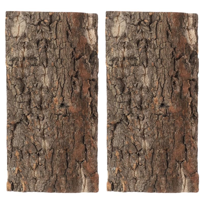 Toddmomy 2-Pack Reptile Cork Bark Aquarium Decor 7.87X3.93 Inch Natural Oak Bark Background for Terrarium Climbing Habitat Accessories for Lizard Gecko Bearded Dragon