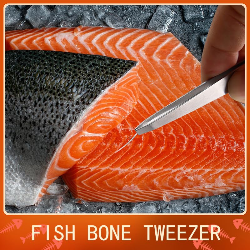 Fish Bone Pliers Tweezers 3pcs Fish Deboning Tools for All Kind of Fish Stainless Steel (3pcs)