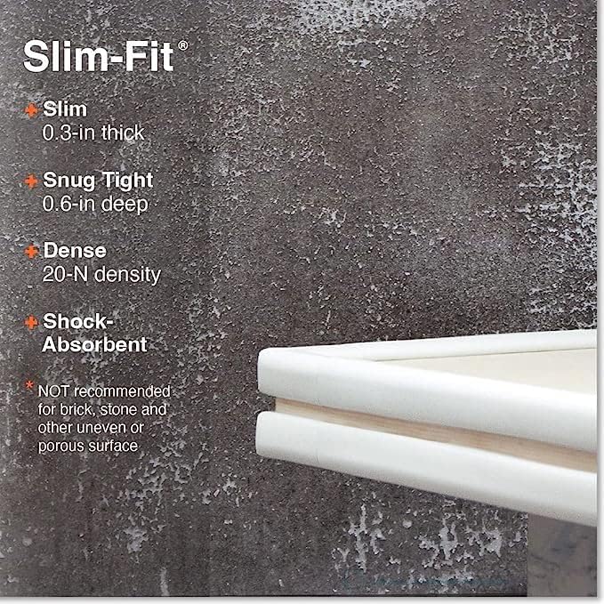 Roving Cove Slimfit Corner Edge Protector for Baby Proofing (Small 15ft Edge 4 Corners), Furniture Safety Bumper Guard, Soft NBR Rubber Foam, 3M Adhesive, Oyster White (Off White) - color: Oyster White, size: Small 15 feet