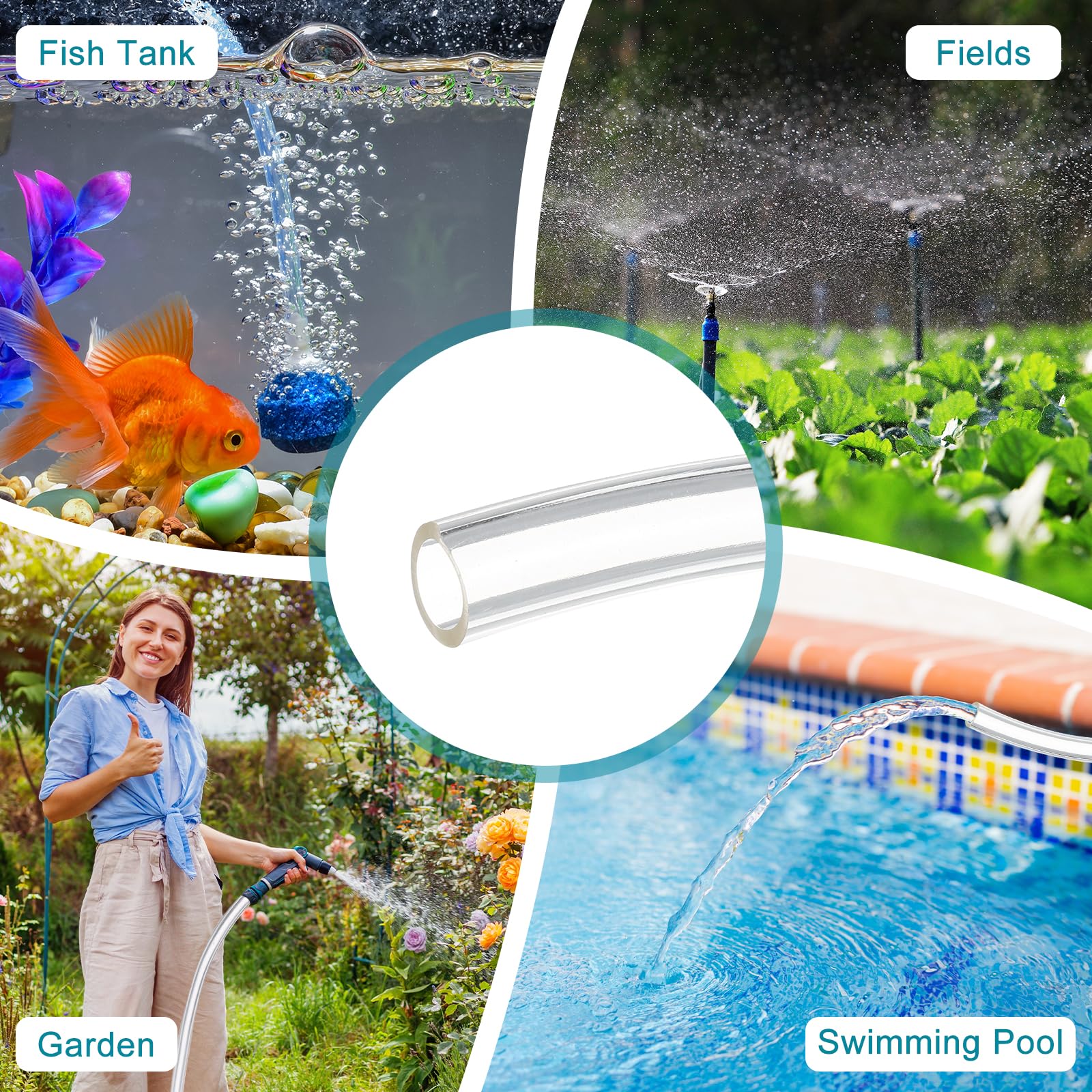 uxcell Clear PVC Tubing, 27mm ID x 31mm OD - 8.5ft PVC Tube Lightweight Vinyl Hose, Transparent Flexible Plastic Water Tubing for Air Oil Water Transfer Aquarium Irrigation - size: 27mm ID x 31mm OD